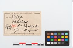 Etikett zu Bronzegürtelblech (NHMW-PRAE-024597)